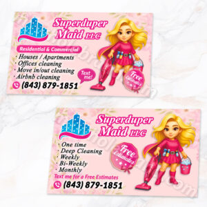 Tajetas de presentación de limpieza superheroina 52