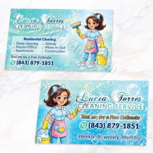 tarjetas de presentacion de limpieza turquesas 61